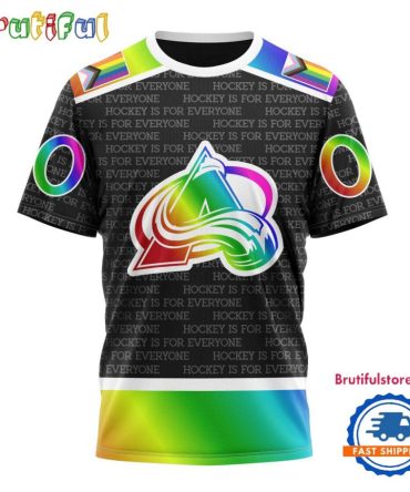 Nhl Colorado Avalanche Special Lgbt Pride Is For Everyone Hockey Design T Shirt, Sweatshirt, Hoodie
