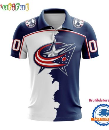 Nhl Columbus Blue Jackets Personalize Home Mix Away Kits Polo Shirts