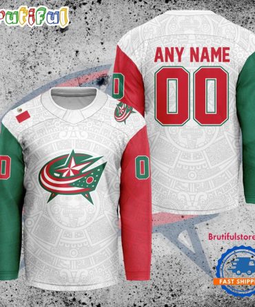 Nhl Columbus Blue Jackets Personalized Mexican Heritage Hockey Jersey