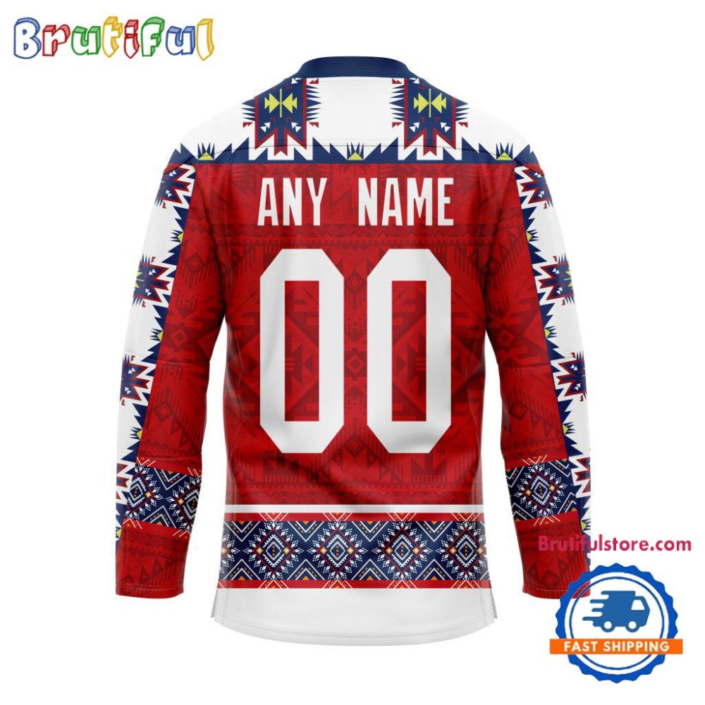 Nhl Columbus Blue Jackets Personalized Native American Hockey Jersey - Image 2