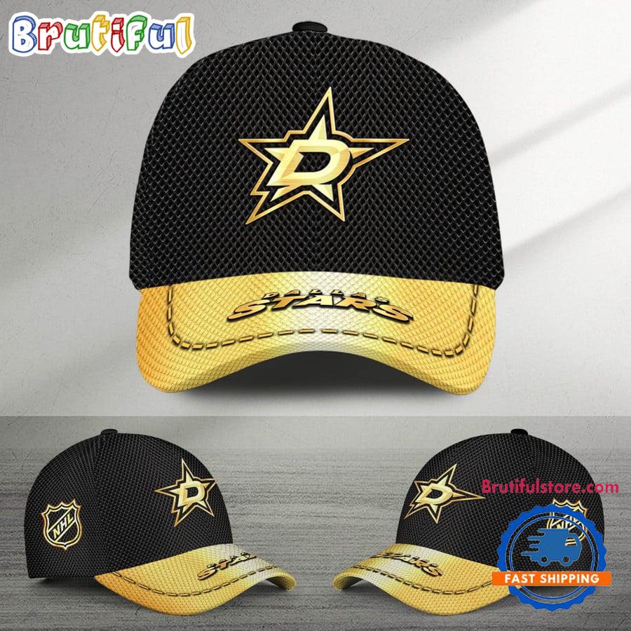 Nhl Dallas Stars Black And Gold Design Cap Hats