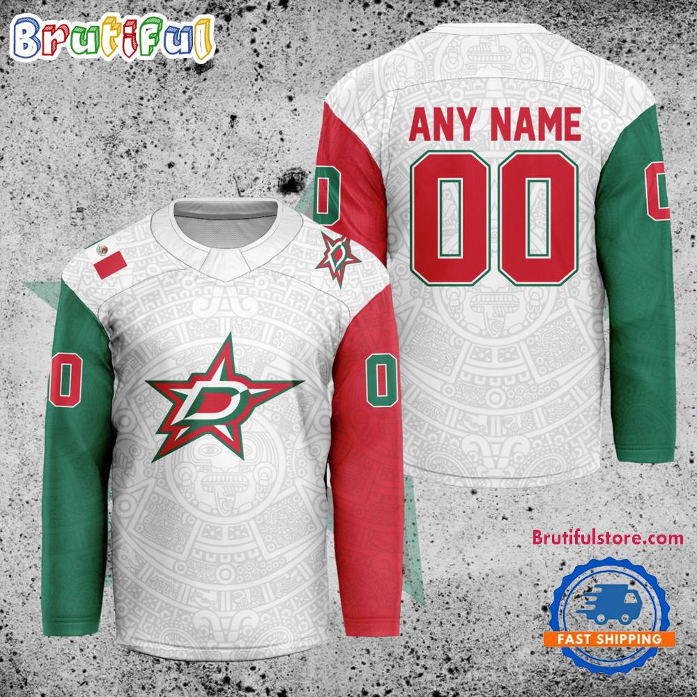Nhl Dallas Stars Personalized Mexican Heritage Hockey Jersey