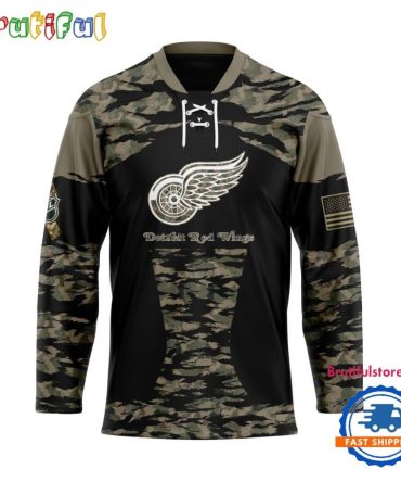 Nhl Detroit Red Wings Custom Honoring Veterans Camo Hockey Jersey