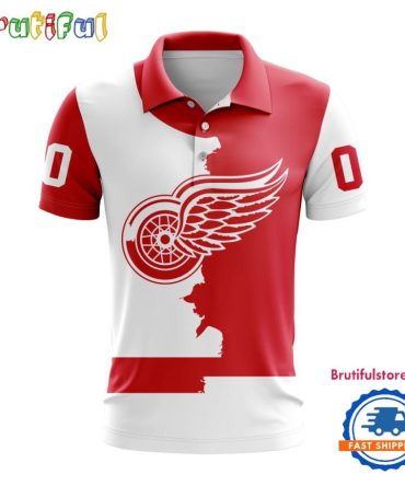 Nhl Detroit Red Wings Personalize Home Mix Away Kits Polo Shirts