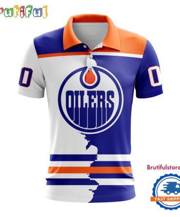Nhl Edmonton Oilers Personalize Home Mix Away Kits Polo Shirts