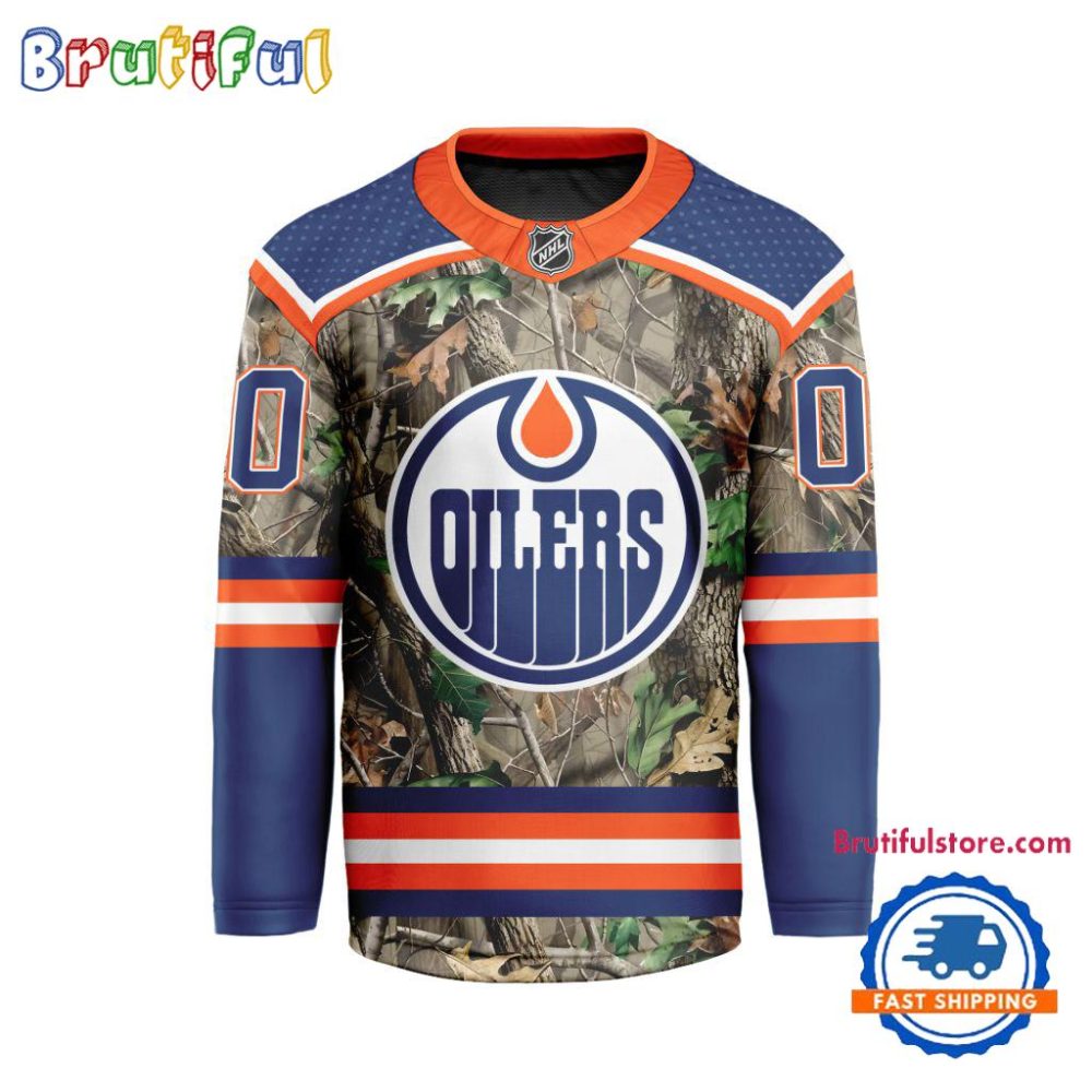 Nhl Edmonton Oilers Special Realtree Camo Hunting Hockey Jersey