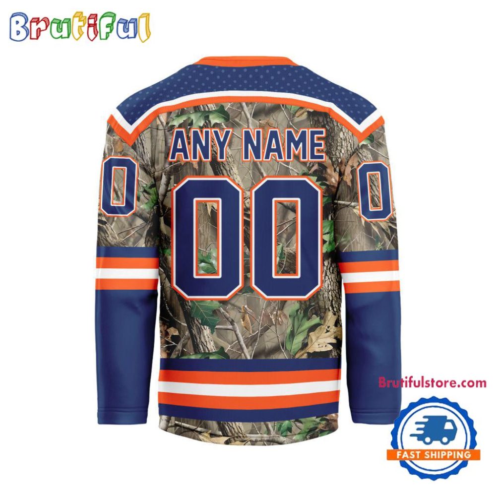 Nhl Edmonton Oilers Special Realtree Camo Hunting Hockey Jersey - Image 2