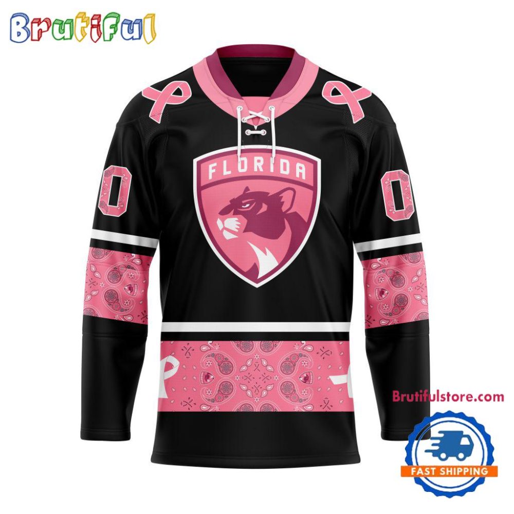 Nhl Florida Panthers In October We Wear Pink Breast Cancer Design Hockey Jersey