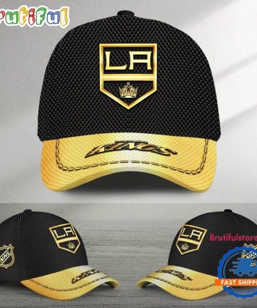 Nhl Los Angeles Kings Black And Gold Design Cap Hats
