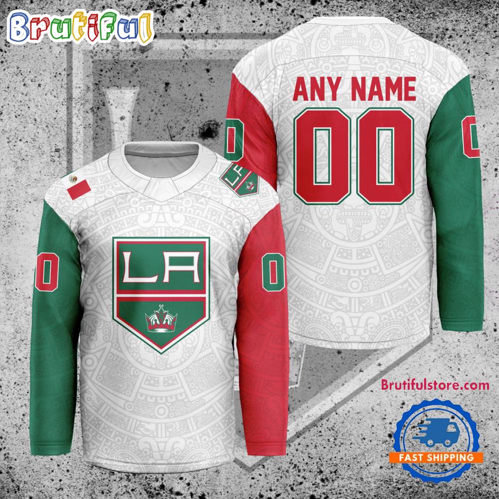 Nhl Los Angeles Kings Personalized Mexican Heritage Hockey Jersey