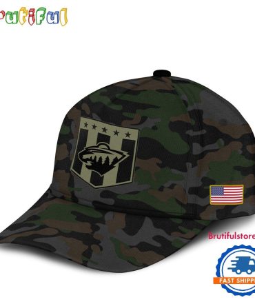 Nhl Minnesota Wild Special Veterans Military Apreciation Limited Edition Cap