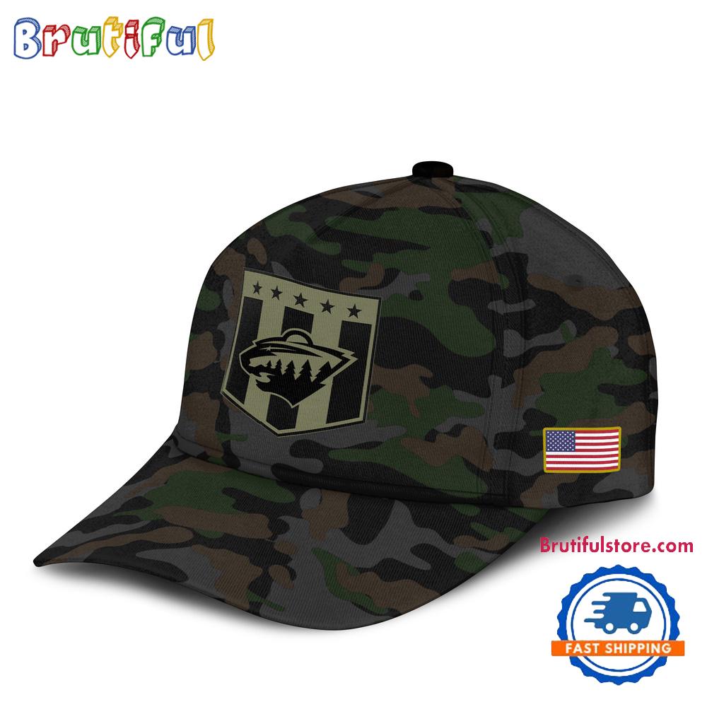 Nhl Minnesota Wild Special Veterans Military Apreciation Limited Edition Cap