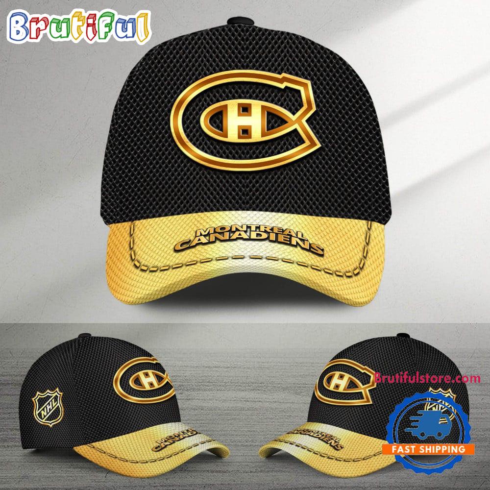 Nhl Montreal Canadiens Black And Gold Design Cap Hats