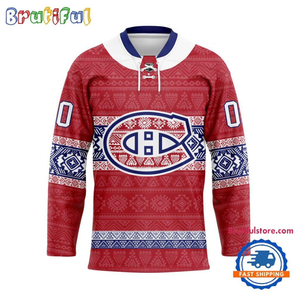 Nhl Montreal Canadiens Personalized Native American Hockey Jersey