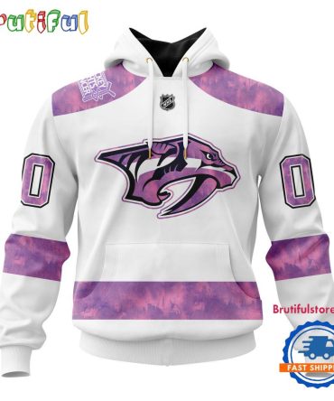 Nhl Nashville Predators Personalized Hockey Fight Cancer Design Limited New Hoodie, Hockey Fight Cancer 3D Shirt
