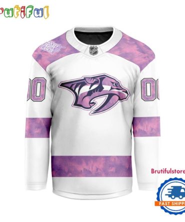 Nhl Nashville Predators Personalized Hockey Fights Cancer Design Jersey