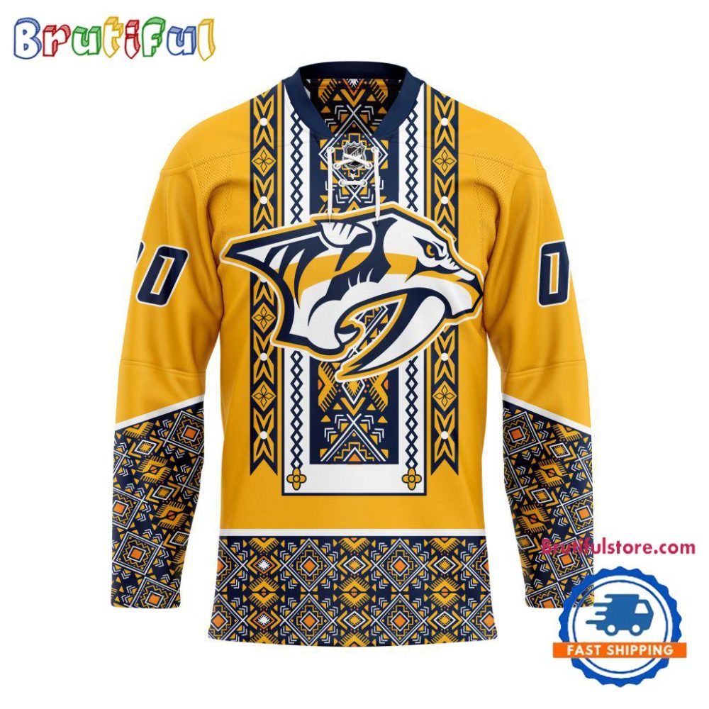 Nhl Nashville Predators Personalized Native American Hockey Jersey