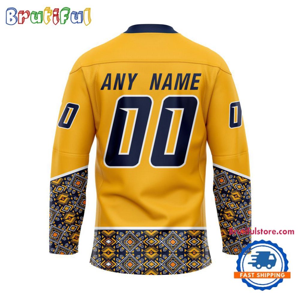 Nhl Nashville Predators Personalized Native American Hockey Jersey - Image 2