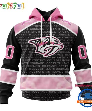 Nhl Nashville Predators Special Pink Fight Breast Cancer Art Hoodie, T Shirt, Sweatshirt