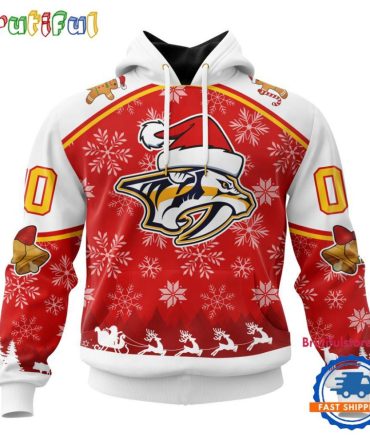 Nhl Nashville Predators Special Santa Hats Logo Team Merry Christmas Hoodie, Tshirt, Sweatshirt