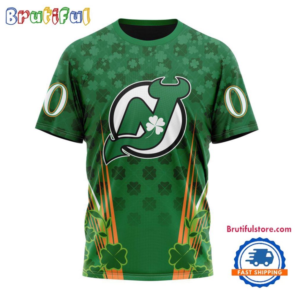 Nhl New Jersey Devils Special St. Patrick'S Day All Over Print Shirts