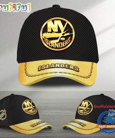 Nhl New York Islanders Black And Gold Design Cap Hats