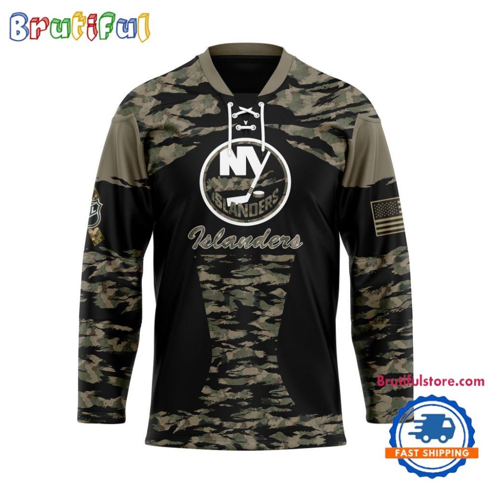 Nhl New York Islanders Custom Honoring Veterans Camo Hockey Jersey