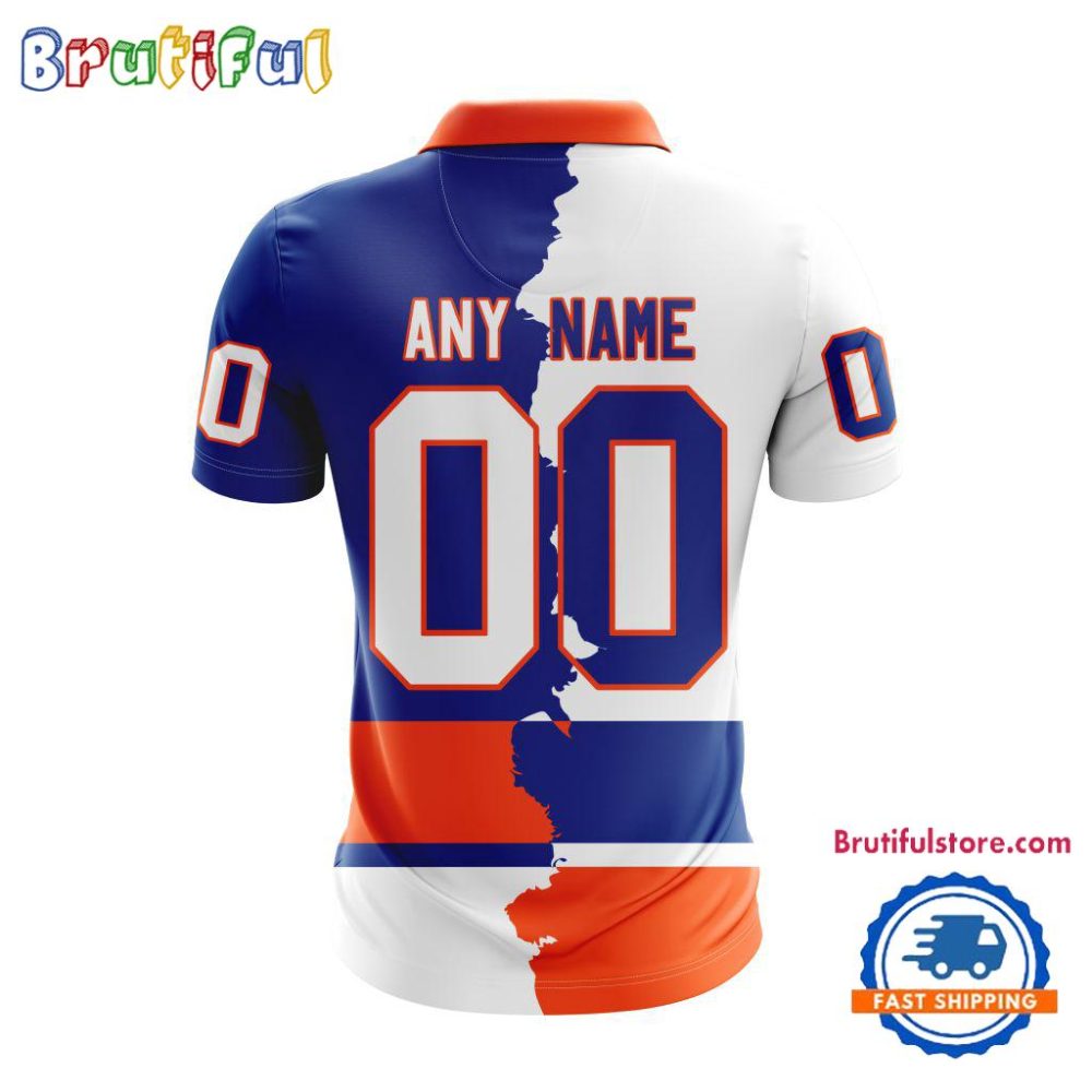 Nhl New York Islanders Personalize Home Mix Away Kits Polo Shirts - Image 2
