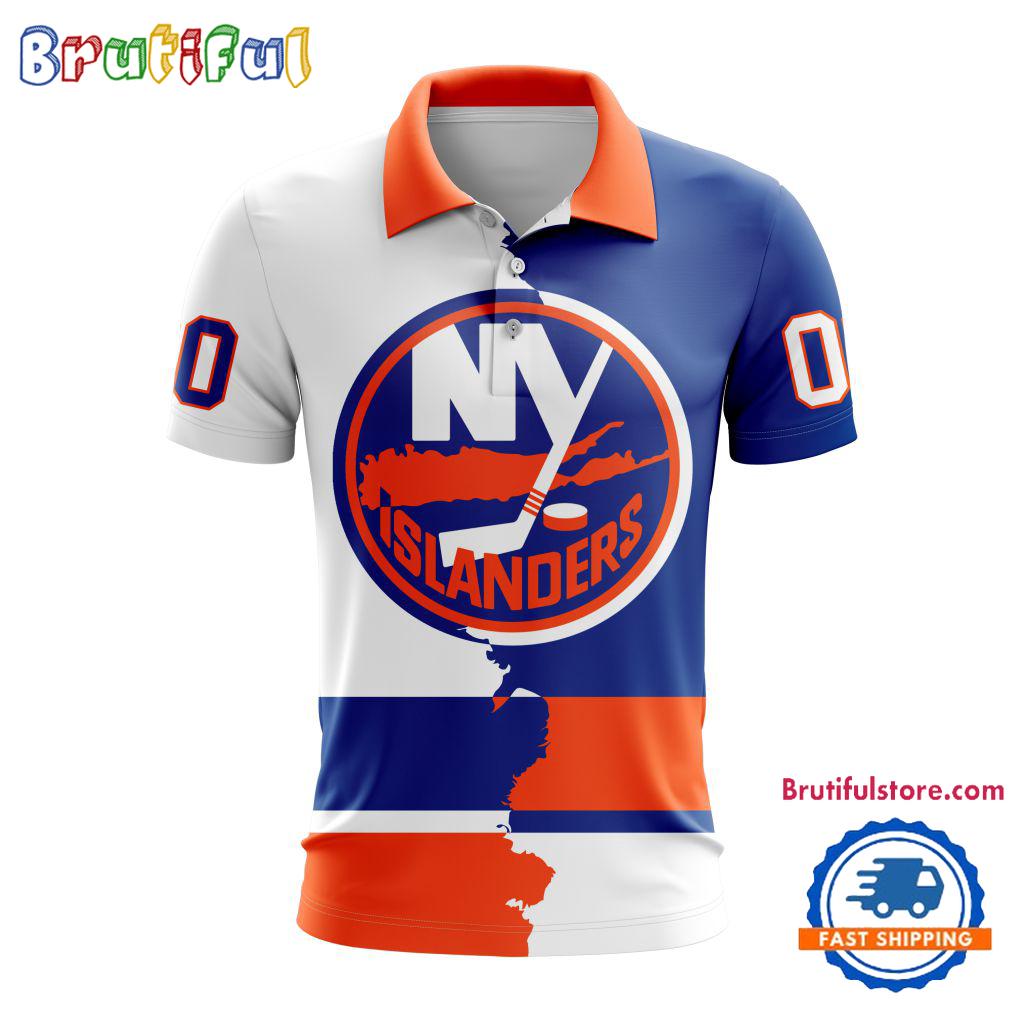 Nhl New York Islanders Personalize Home Mix Away Kits Polo Shirts