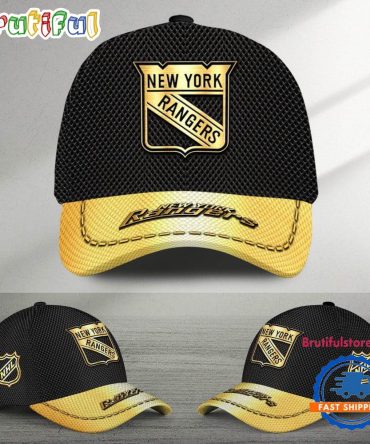 Nhl New York Rangers Black And Gold Design Cap Hats