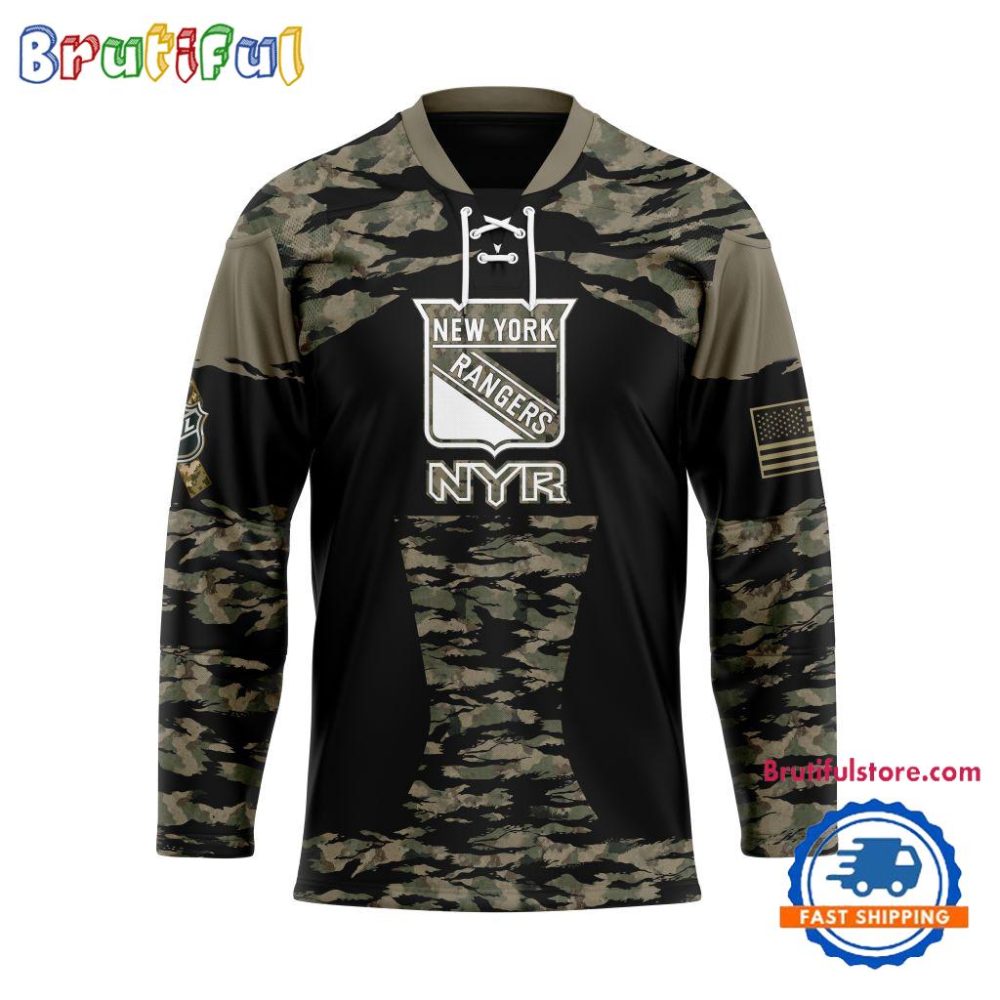 Nhl New York Rangers Custom Honoring Veterans Camo Hockey Jersey