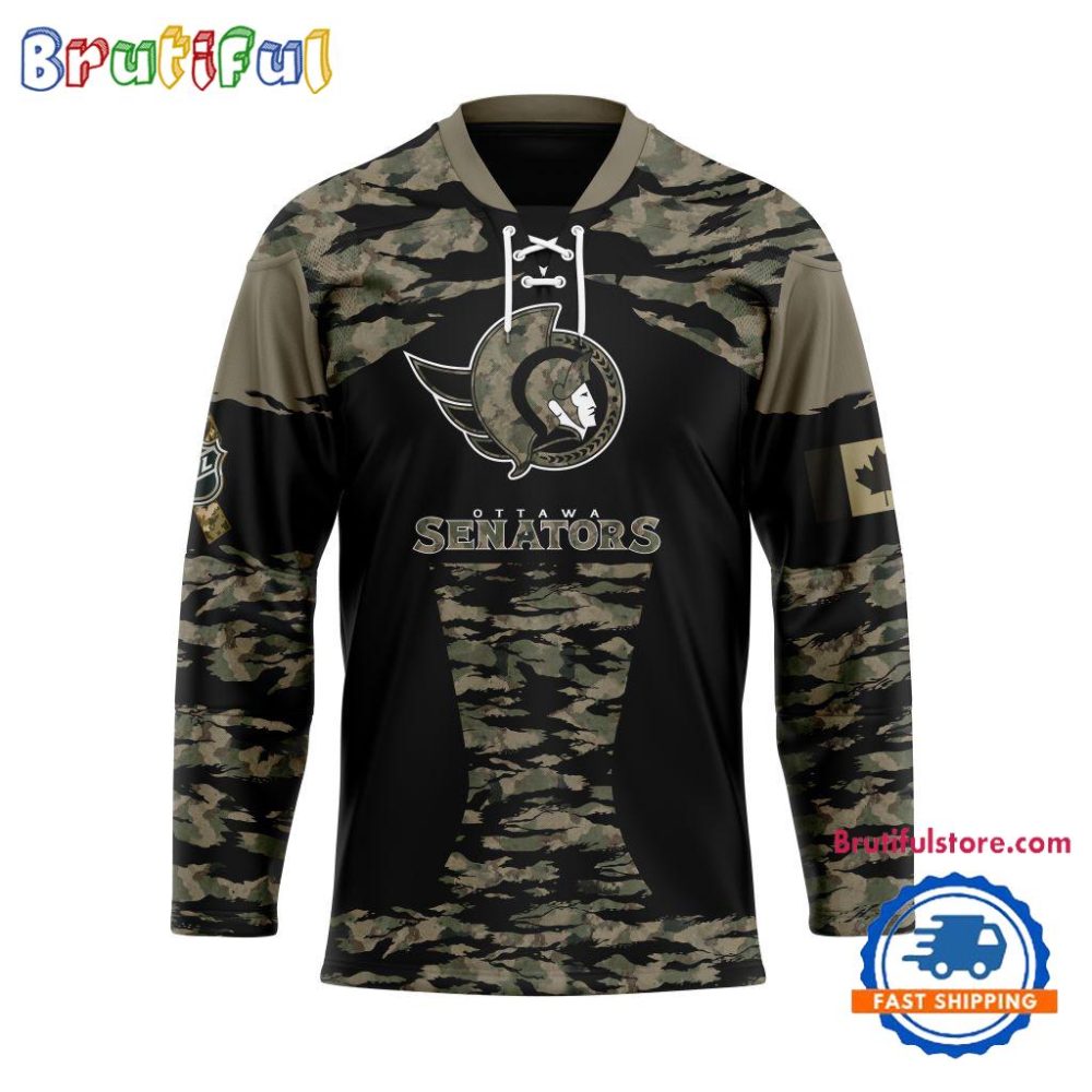 Nhl Ottawa Senators Custom Honoring Veterans Camo Hockey Jersey