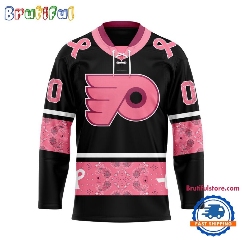 Nhl Philadelphia Flyers In October We Wear Pink Breast Cancer Design Hockey Jersey