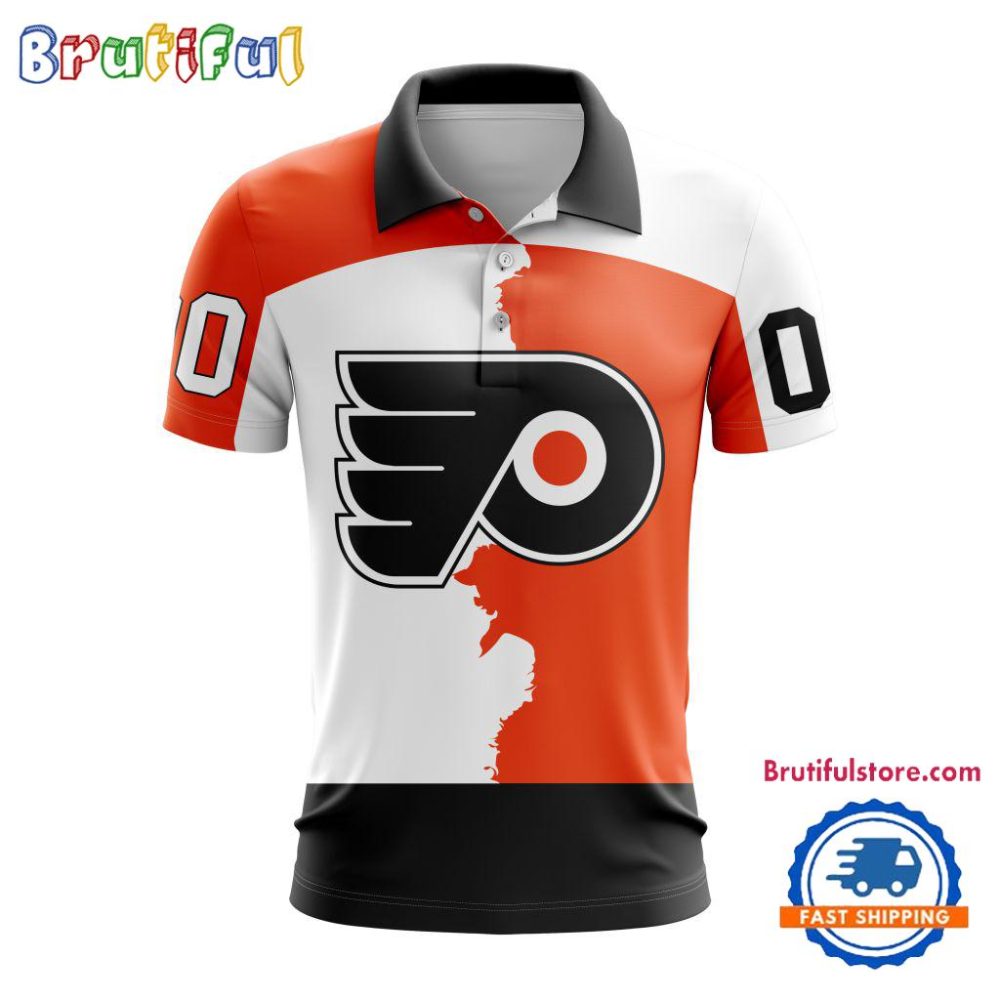 Nhl Philadelphia Flyers Personalize Home Mix Away Kits Polo Shirts