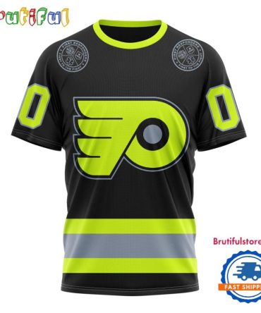 Nhl Philadelphia Flyers Specialized Firefighter Uniforms Color Design T Shirt