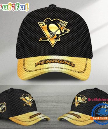 Nhl Pittsburgh Penguins Black And Gold Design Cap Hats