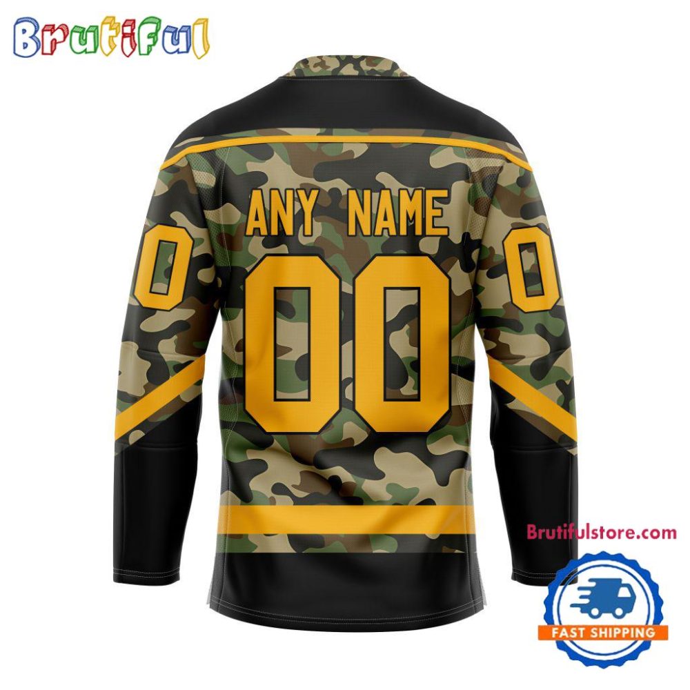Nhl Pittsburgh Penguins Camo Veterans Custom Hockey Jersey - Image 2