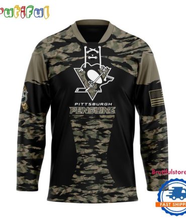 Nhl Pittsburgh Penguins Custom Honoring Veterans Camo Hockey Jersey