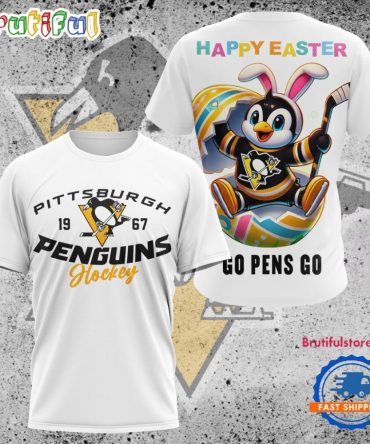 Nhl Pittsburgh Penguins Hockey Team Mascot Design Happy Easter Day T Shirt