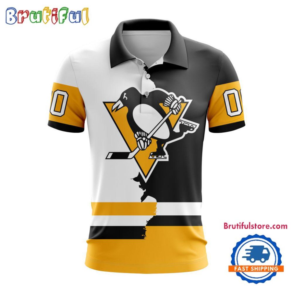 Nhl Pittsburgh Penguins Personalize Home Mix Away Kits Polo Shirts