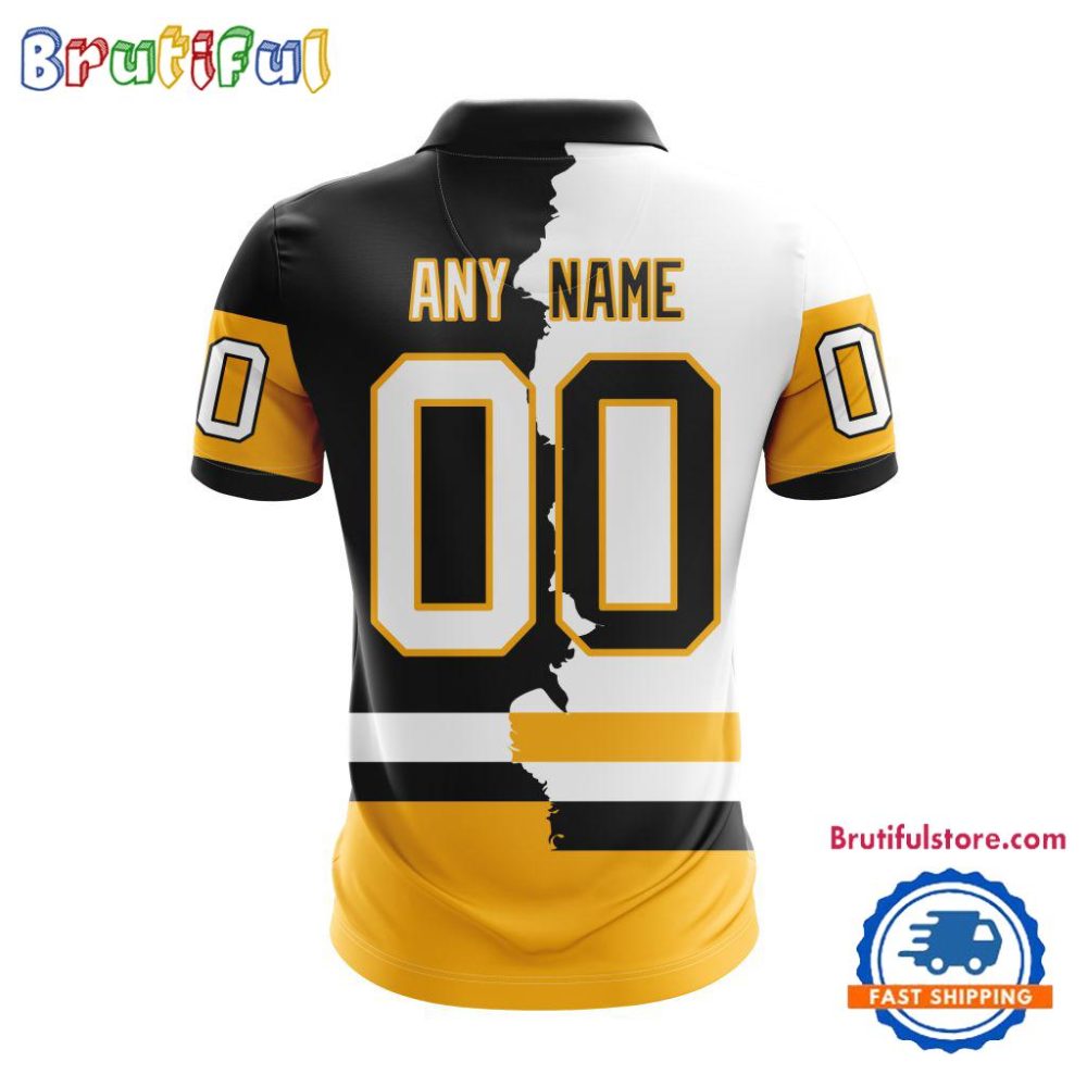Nhl Pittsburgh Penguins Personalize Home Mix Away Kits Polo Shirts - Image 2