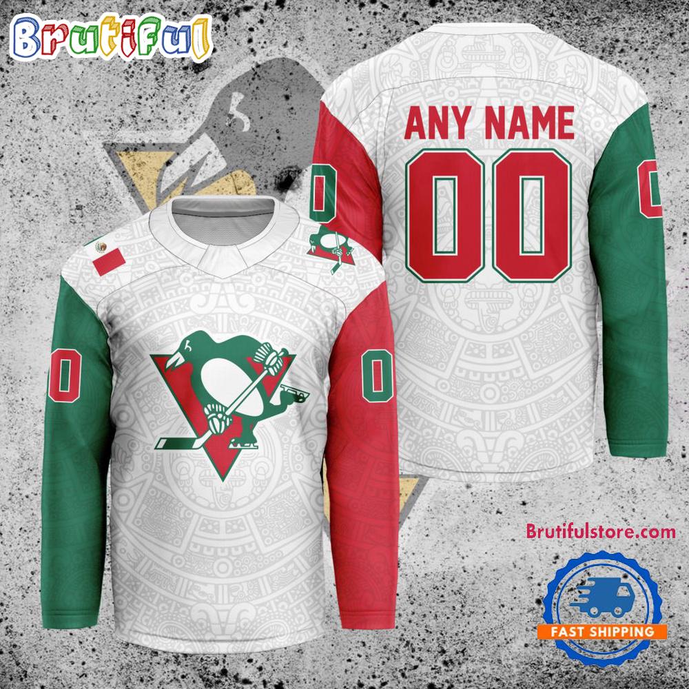 Nhl Pittsburgh Penguins Personalized Mexican Heritage Hockey Jersey