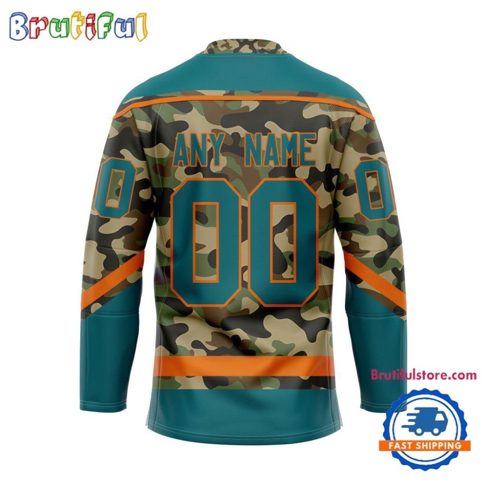 Nhl San Jose Sharks Camo Veterans Custom Hockey Jersey - Image 2