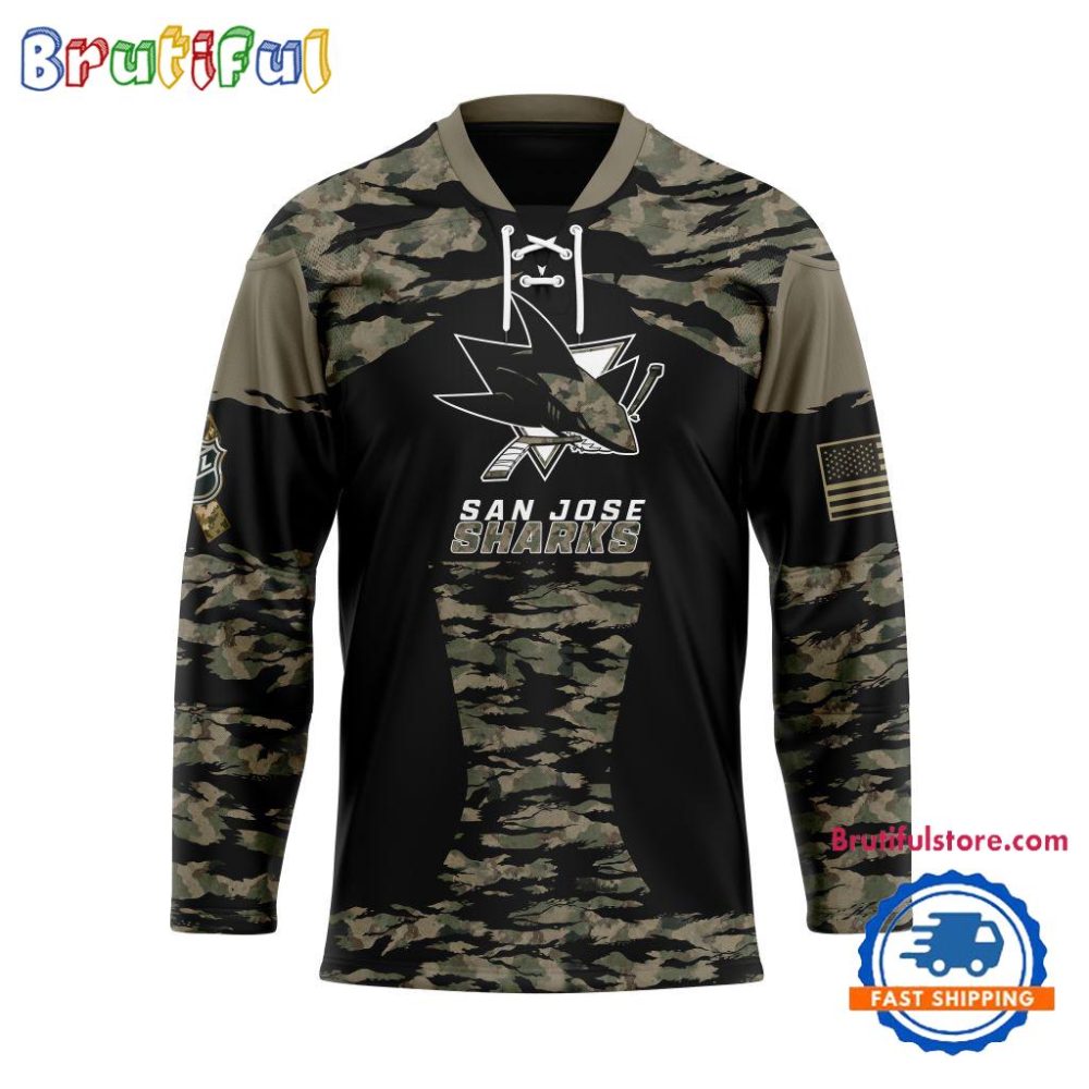 Nhl San Jose Sharks Custom Honoring Veterans Camo Hockey Jersey