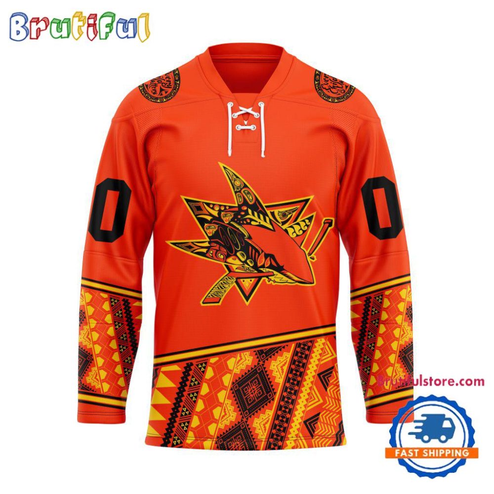 Nhl San Jose Sharks National Day For Truth And Reconciliation Design Hockey Jersey, Sport Jersey Shirt