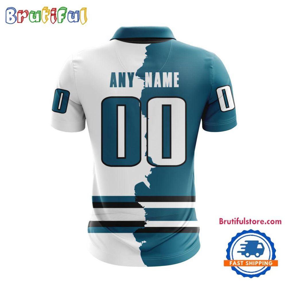Nhl San Jose Sharks Personalize Home Mix Away Kits Polo Shirts - Image 2