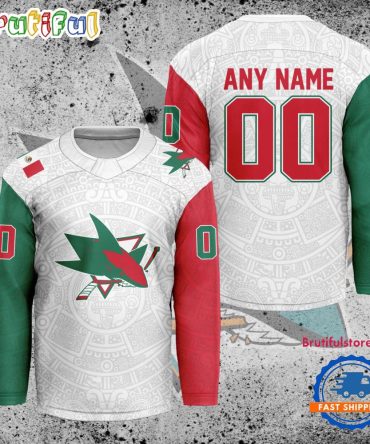 Nhl San Jose Sharks Personalized Mexican Heritage Hockey Jersey