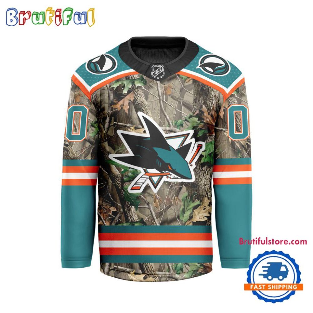 Nhl San Jose Sharks Special Realtree Camo Hunting Hockey Jersey