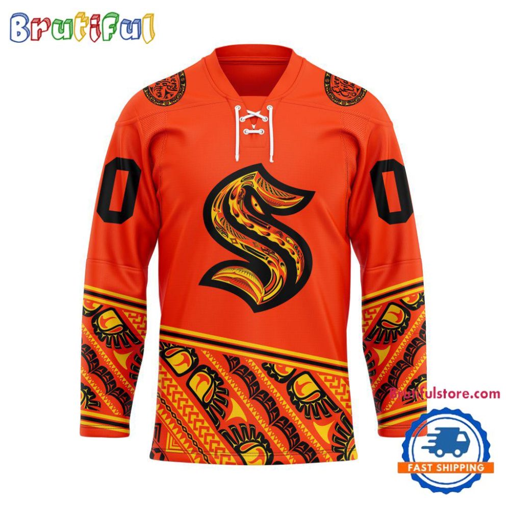 Nhl Seattle Kraken National Day For Truth And Reconciliation Design Hockey Jersey, Sport Jersey Shirt