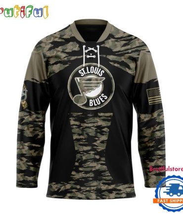 Nhl St. Louis Blues Custom Honoring Veterans Camo Hockey Jersey